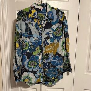 Johnny Was Multicolor Floral Blouse
